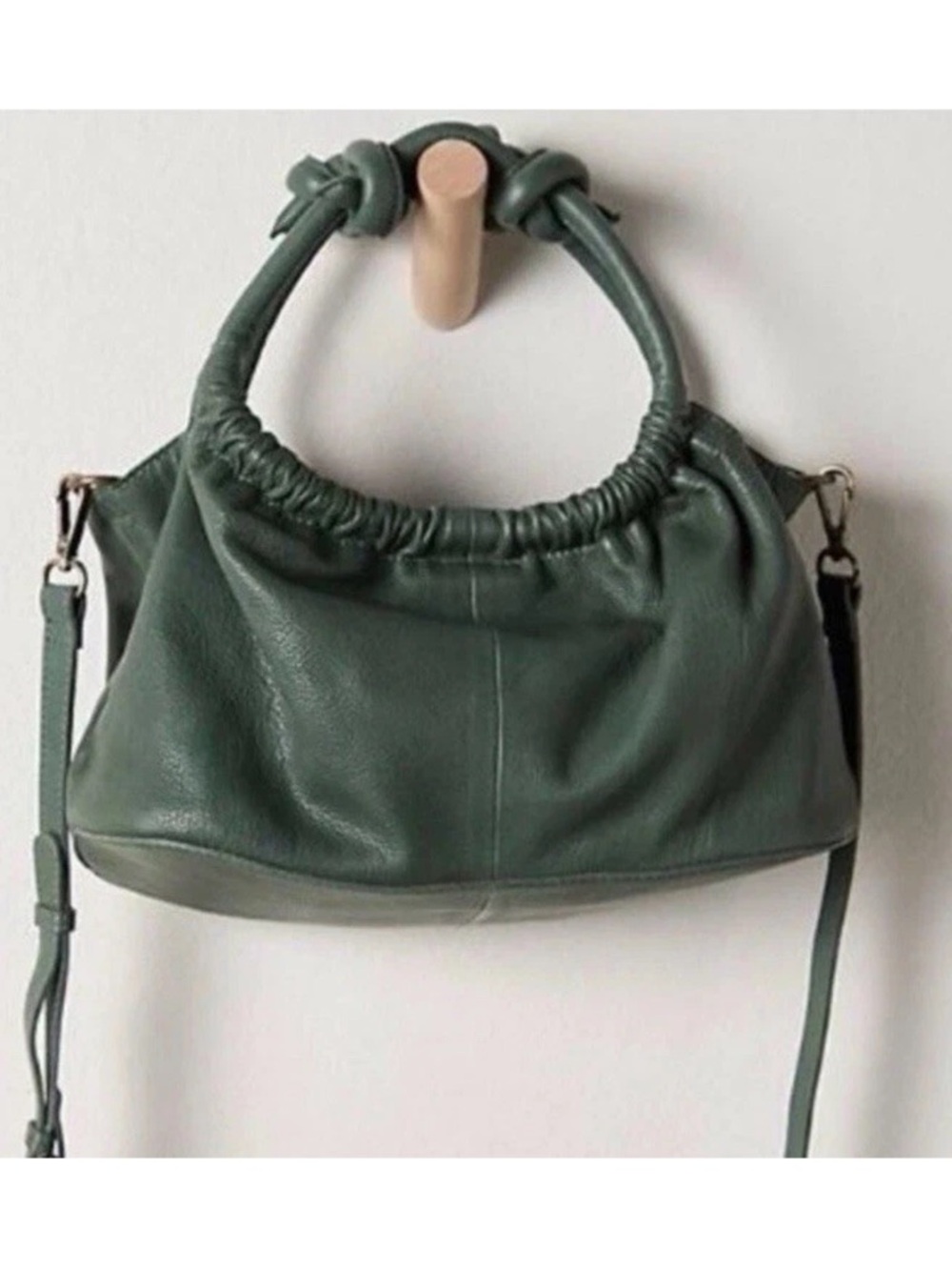 Free People Green Leather Shoulder Bag